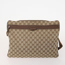 GUCCI GG Canvas Web Sherry Line Shoulder Bag PVC 4 Set Beige Auth 178855-8