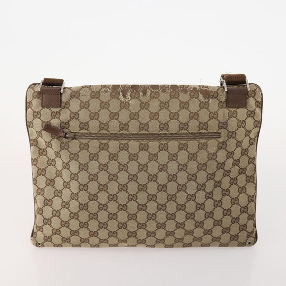 GUCCI GG Canvas Web Sherry Line Shoulder Bag PVC 4 Set Beige Auth 178855