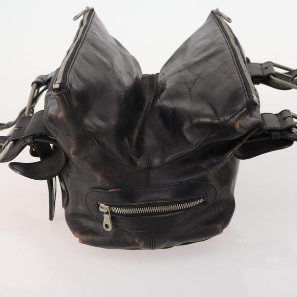 GIVENCHY Chloe Hand Bag Leather 3 Set Black Brown Auth 178857