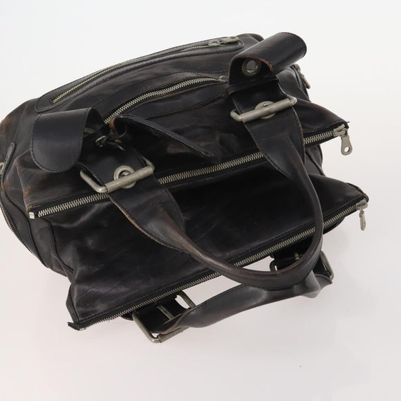 GIVENCHY Chloe Hand Bag Leather 3 Set Black Brown Auth 178857