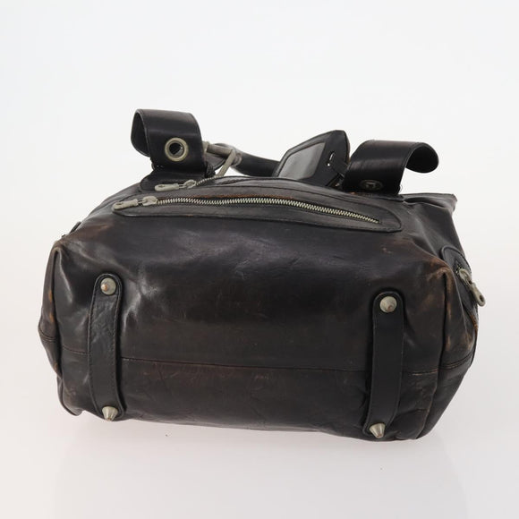 GIVENCHY Chloe Hand Bag Leather 3 Set Black Brown Auth 178857