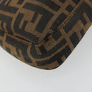 FENDI Zucca Canvas Mamma Baguette Shoulder Bag Black Brown Auth 178866SAM-17