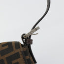 FENDI Zucca Canvas Mamma Baguette Shoulder Bag Black Brown Auth 178866SAM-9