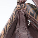 FENDI Zucca Canvas Mamma Baguette Shoulder Bag Black Brown Auth 178866SAM-23