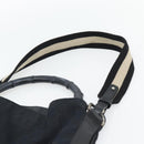 GUCCI GG Canvas Bamboo Schoudertas 2-weg Zwart Zilver 001 4095 Auth 178867-14
