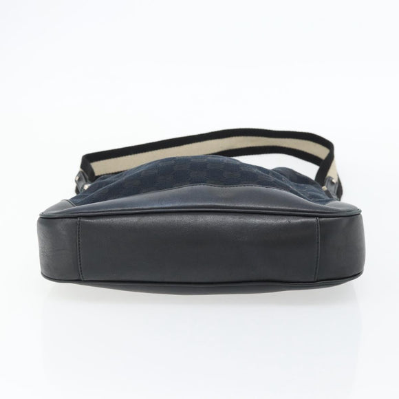 GUCCI GG Canvas Bamboo Schoudertas 2-weg Zwart Zilver 001 4095 Auth 178867