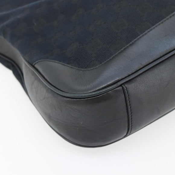 GUCCI GG Canvas Bamboo Schoudertas 2-weg Zwart Zilver 001 4095 Auth 178867