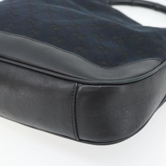GUCCI GG Canvas Bamboo Schoudertas 2-weg Zwart Zilver 001 4095 Auth 178867