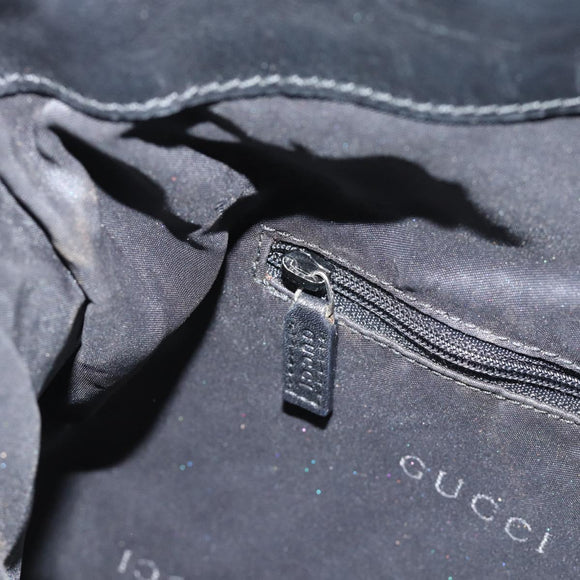 GUCCI GG Canvas Bamboo Schoudertas 2-weg Zwart Zilver 001 4095 Auth 178867