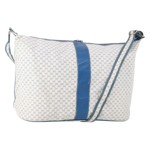 GUCCI Micro GG Supreme Shoulder Bag PVC Blue Gold Auth 178868