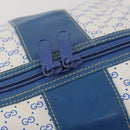 GUCCI Micro GG Supreme Shoulder Bag PVC Blue Gold Auth 178868-15