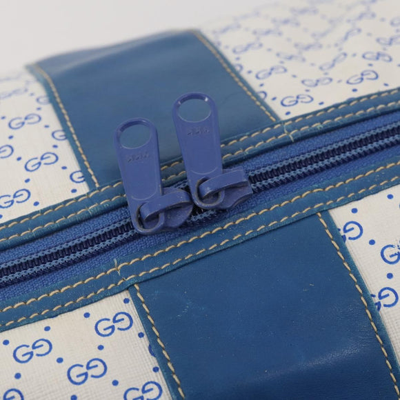 GUCCI Micro GG Supreme Shoulder Bag PVC Blue Gold Auth 178868