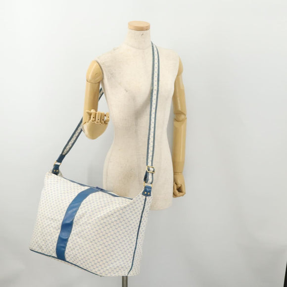 GUCCI Micro GG Supreme Shoulder Bag PVC Blue Gold Auth 178868
