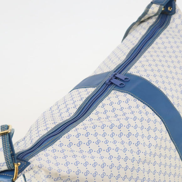 GUCCI Micro GG Supreme Shoulder Bag PVC Blue Gold Auth 178868