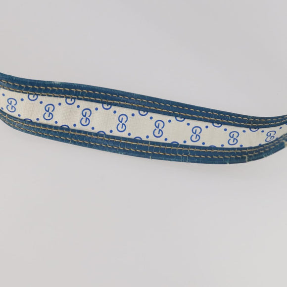 GUCCI Micro GG Supreme Shoulder Bag PVC Blue Gold Auth 178868