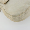 FENDI Mamma Baguette Shoulder Bag Cotton Gray Silver Auth 178871-11