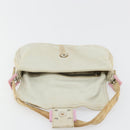 FENDI Mamma Baguette Shoulder Bag Cotton Gray Silver Auth 178871-17