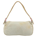 FENDI Mamma Baguette Shoulder Bag Cotton Gray Silver Auth 178871-3