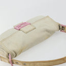 FENDI Mamma Baguette Shoulder Bag Cotton Gray Silver Auth 178871-6