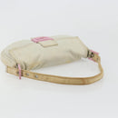 FENDI Mamma Baguette Shoulder Bag Cotton Gray Silver Auth 178871-7