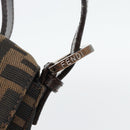 FENDI Zucca Canvas Mamma Baguette Shoulder Bag Black Brown Auth 178872SAM-14
