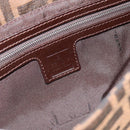 FENDI Zucca Canvas Mamma Baguette Shoulder Bag Black Brown Auth 178872SAM-15