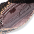 FENDI Zucca Canvas Mamma Baguette Shoulder Bag Black Brown Auth 178872SAM-16