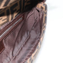 FENDI Zucca Canvas Mamma Baguette Shoulder Bag Black Brown Auth 178872SAM-17