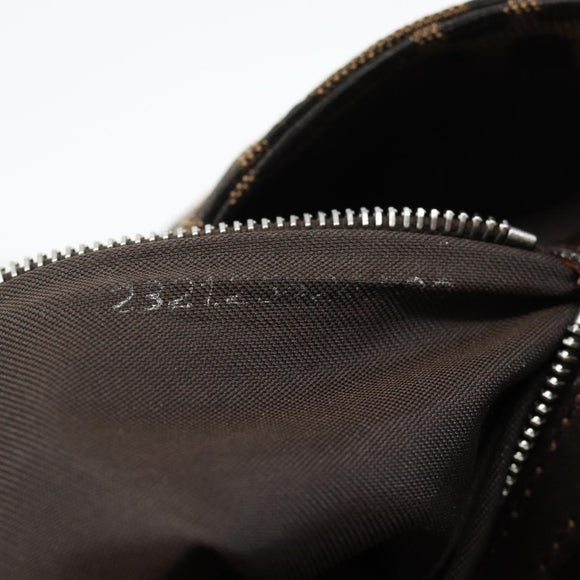 FENDI Zucca Canvas Mamma Baguette Shoulder Bag Black Brown Auth 178872SAM