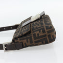 FENDI Zucca Canvas Mamma Baguette Shoulder Bag Black Brown Auth 178872SAM-4