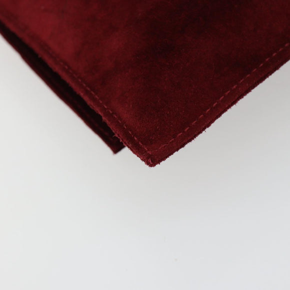 FENDI Plastic Chain Shoulder Bag Suede Red Auth 178876