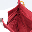 FENDI Plastic Chain Shoulder Bag Suede Red Auth 178876-18