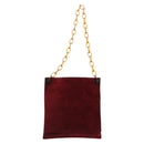 FENDI Plastic Chain Shoulder Bag Suede Red Auth 178876-2