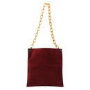 FENDI Plastic Chain Shoulder Bag Suede Red Auth 178876-3