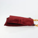 FENDI Plastic Chain Shoulder Bag Suede Red Auth 178876-4