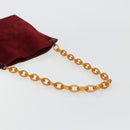 FENDI Plastic Chain Shoulder Bag Suede Red Auth 178876-7
