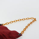 FENDI Plastic Chain Shoulder Bag Suede Red Auth 178876-8