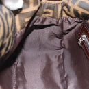 FENDI Zucca Canvas Mamma Baguette Shoulder Bag Black Brown Auth 178877SAM-20
