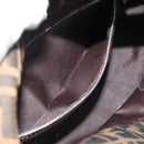 FENDI Zucca Canvas Mamma Baguette Shoulder Bag Black Brown Auth 178877SAM-22