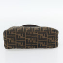FENDI Zucca Canvas Mamma Baguette Shoulder Bag Black Brown Auth 178877SAM-5