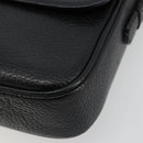 CELINE Shoulder Bag Leather Black Gold Auth 178878A-10