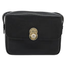 CELINE Shoulder Bag Leather Black Gold Auth 178878A-2