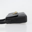 CELINE Shoulder Bag Leather Black Gold Auth 178878A-5