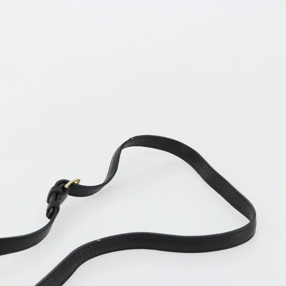 CELINE Shoulder Bag Leather Black Gold Auth 178878A