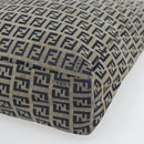 FENDI Zucchino Canvas Hand Bag Navy Silver Auth 178879-14