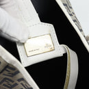 FENDI Zucchino Canvas Hand Bag Navy Silver Auth 178879-10