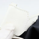 FENDI Zucchino Canvas Hand Bag Navy Silver Auth 178879-12