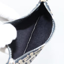 FENDI Zucchino Canvas Hand Bag Navy Silver Auth 178879-22