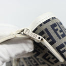 FENDI Zucchino Canvas Hand Bag Navy Silver Auth 178879-9