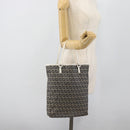 FENDI Zucchino Canvas Hand Bag Navy Silver Auth 178879-23